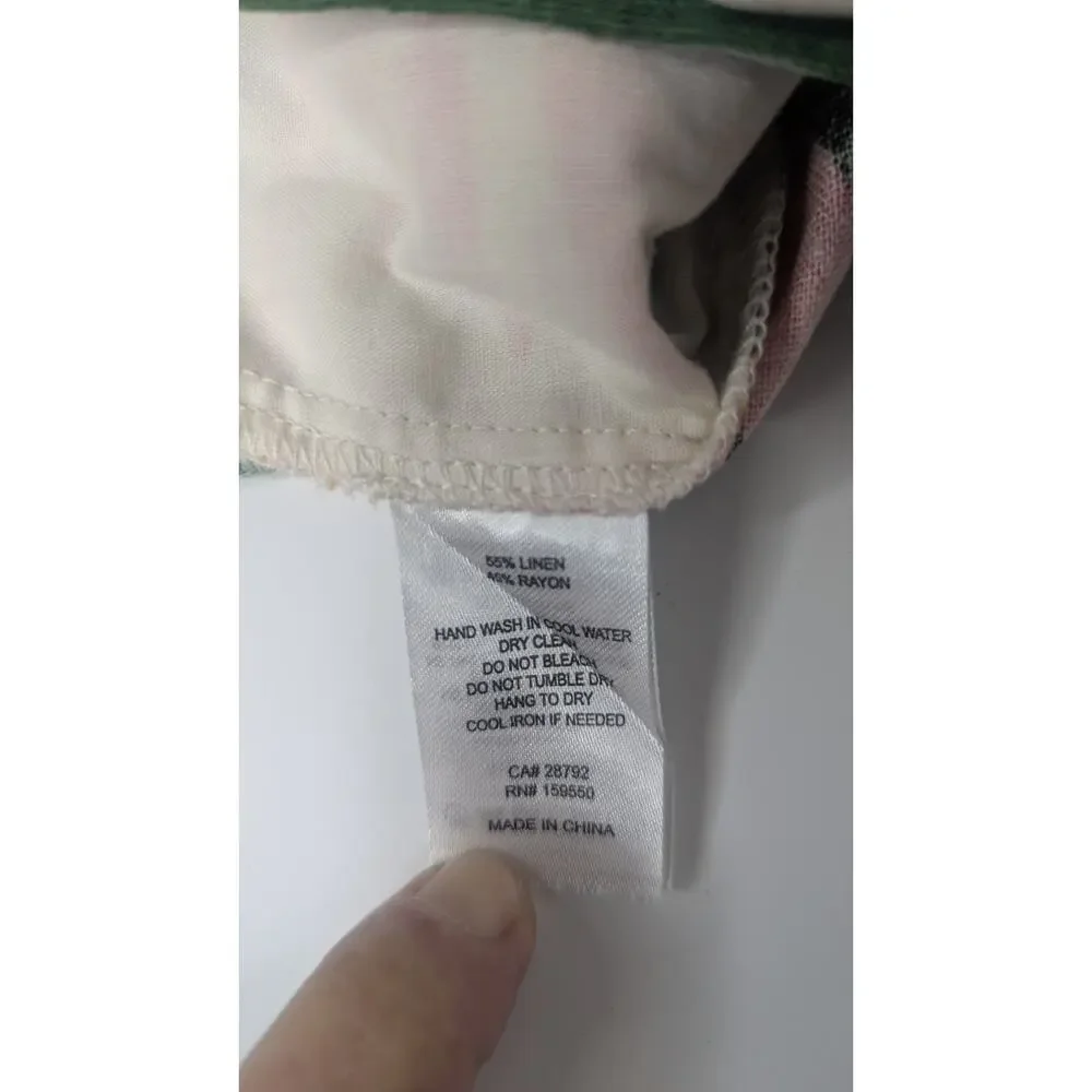 Maison de Amile floral tropical linen blend shorts belted size 2